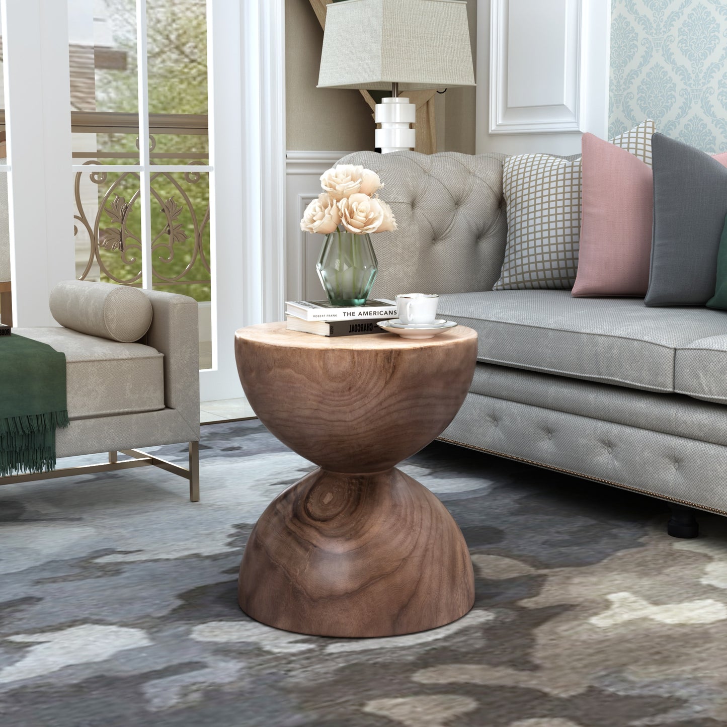 Hourglass-Shaped End Table Side Table Sofa Table