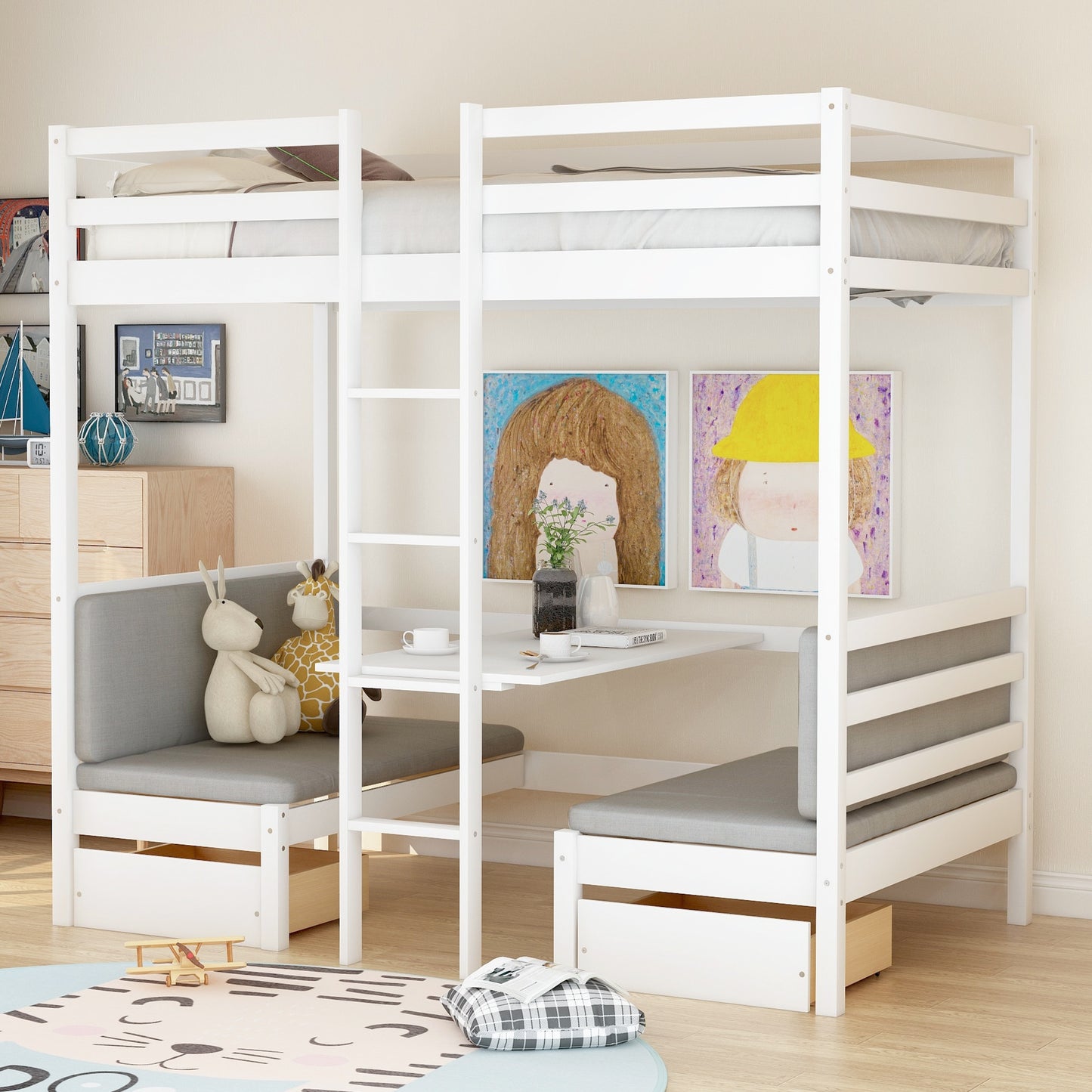 Functional Loft Bed  Turn Into Upper Bed and Down Desk