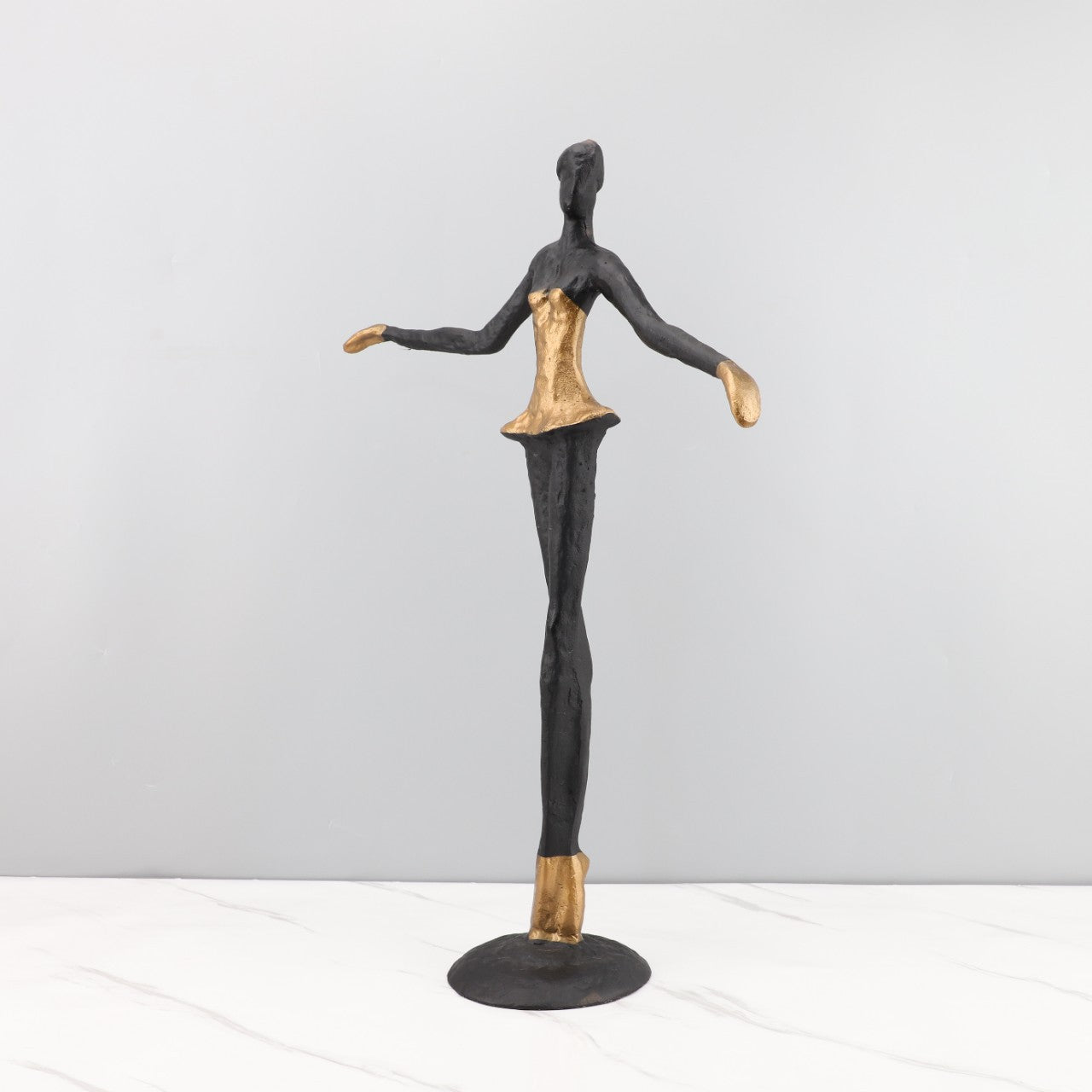 Graceful Metal Cast Iron Ballet Figurine – Perfect for Living Rooms