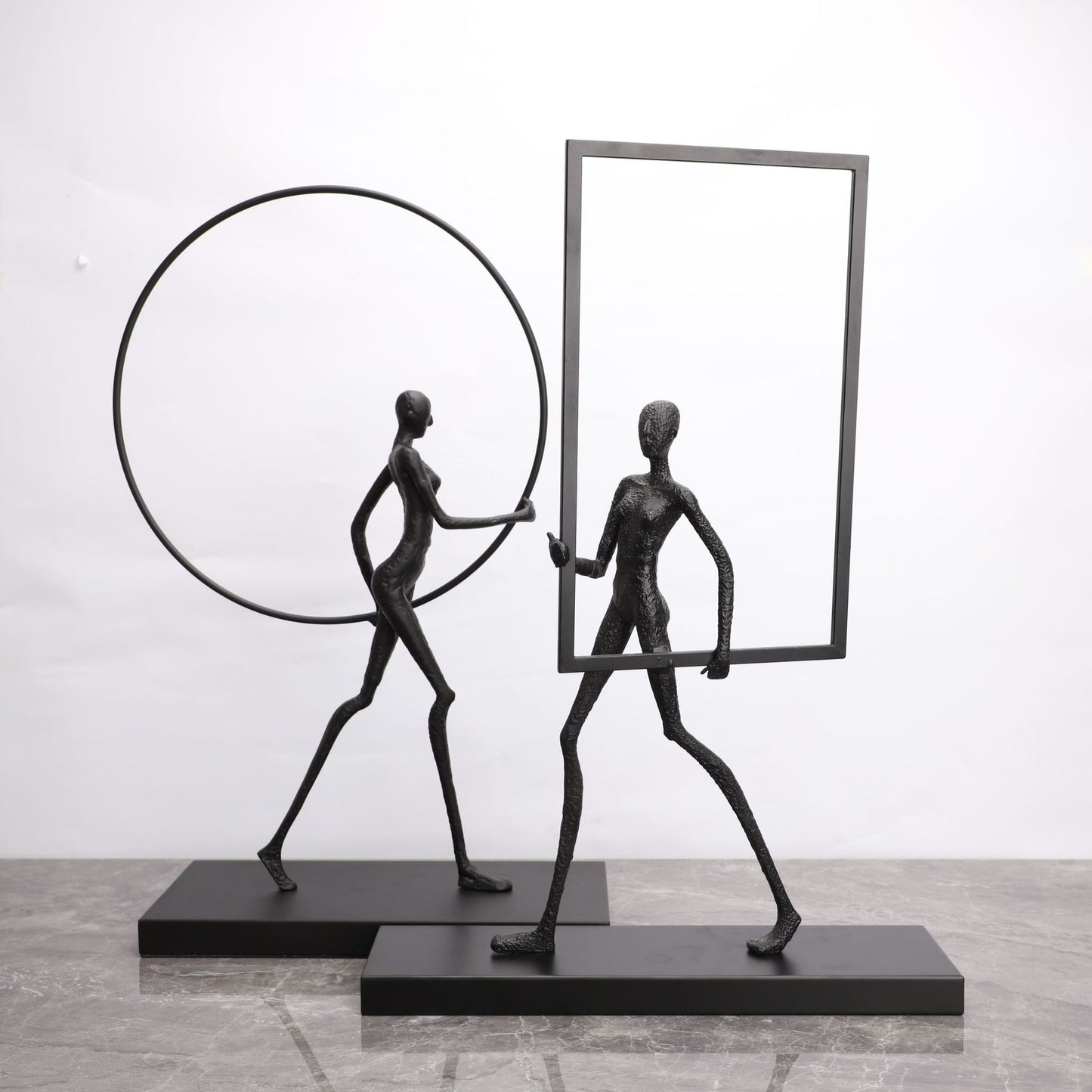 Modern Carrying Frame Sculpture – Office Desk and Home Décor Fusion