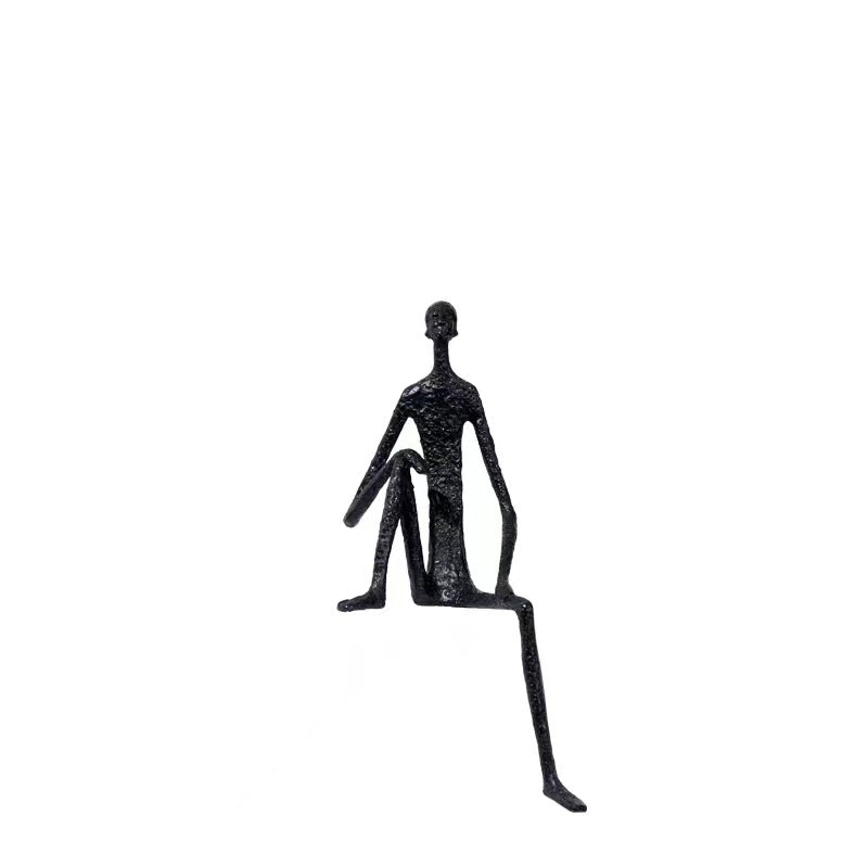Contemporary Cast Iron Figure Sculpture – Minimalist Home Decor