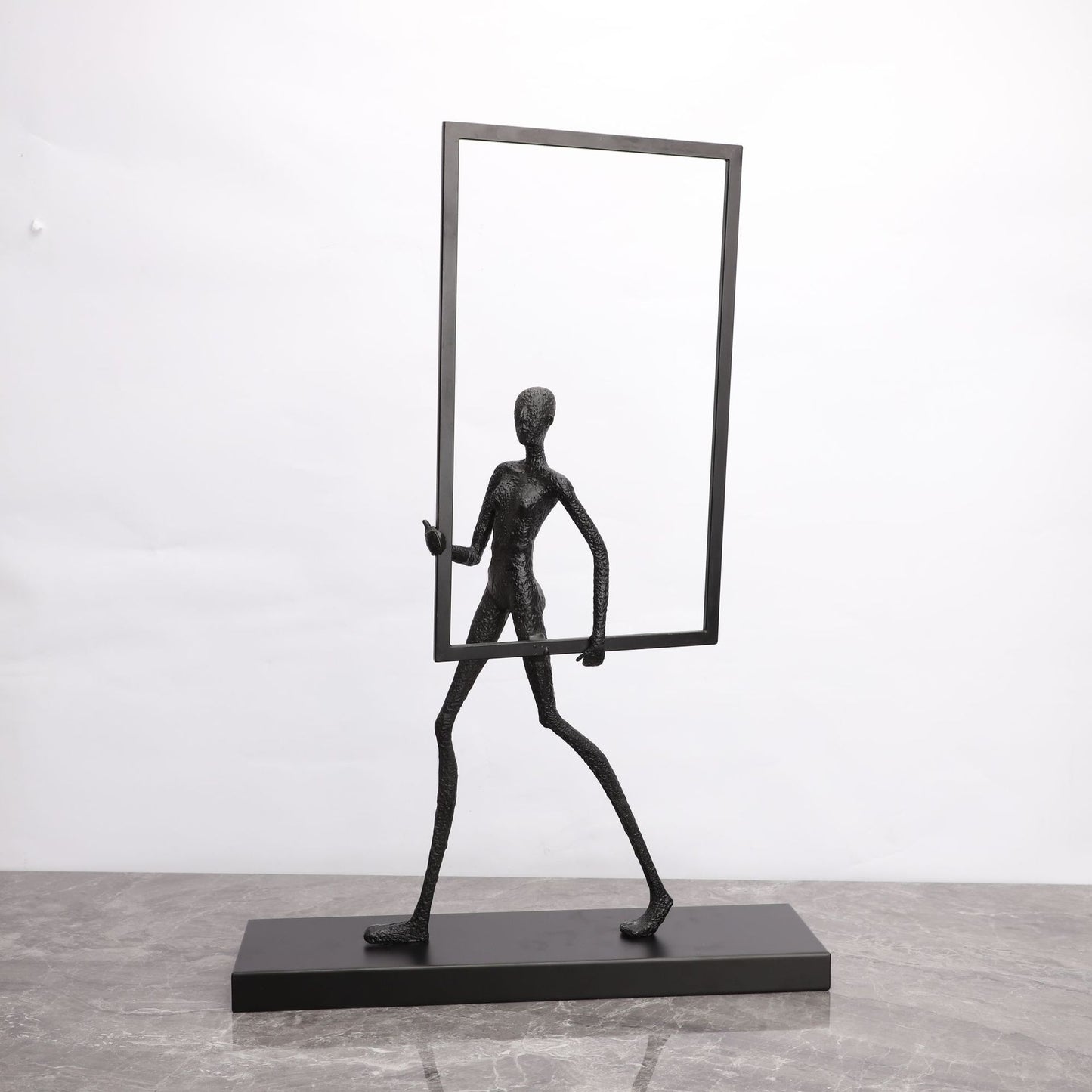 Modern Carrying Frame Sculpture – Office Desk and Home Décor Fusion