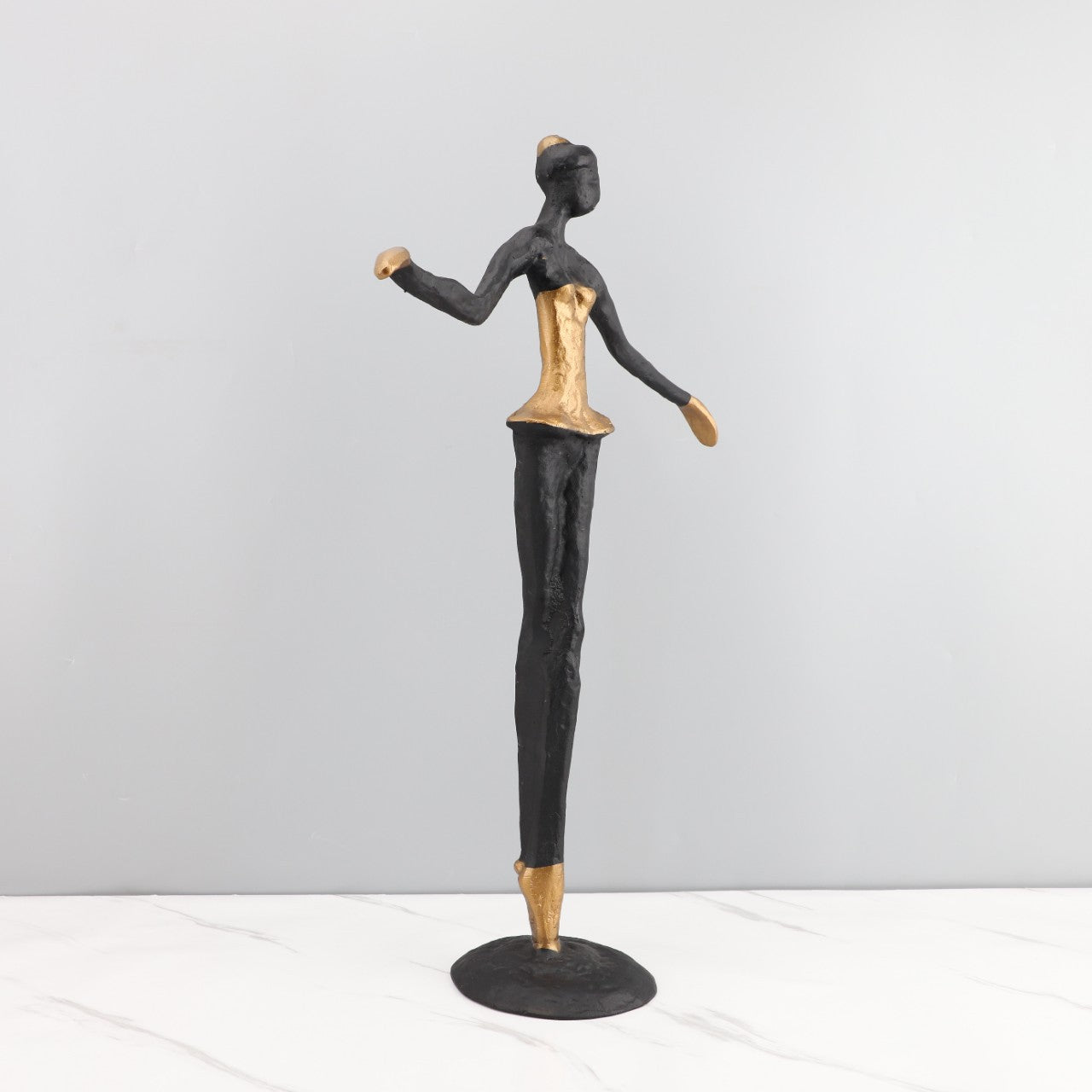 Graceful Metal Cast Iron Ballet Figurine – Perfect for Living Rooms