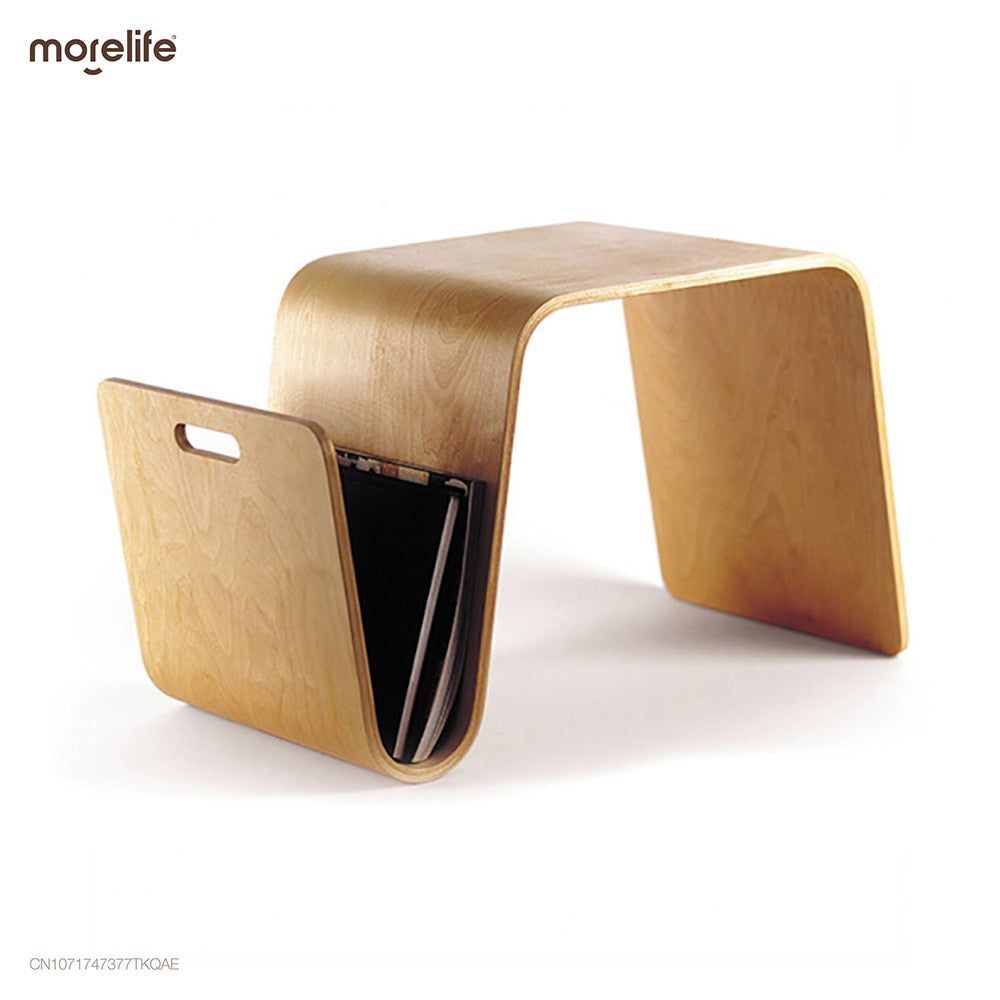 Modern Solid Wood Side Table for Living Room - Sleek End Table for Breakfast, Magazine, Tea, Laptop
