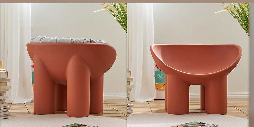 Minimalist Nordic Elephant Leg Chair with Footstool