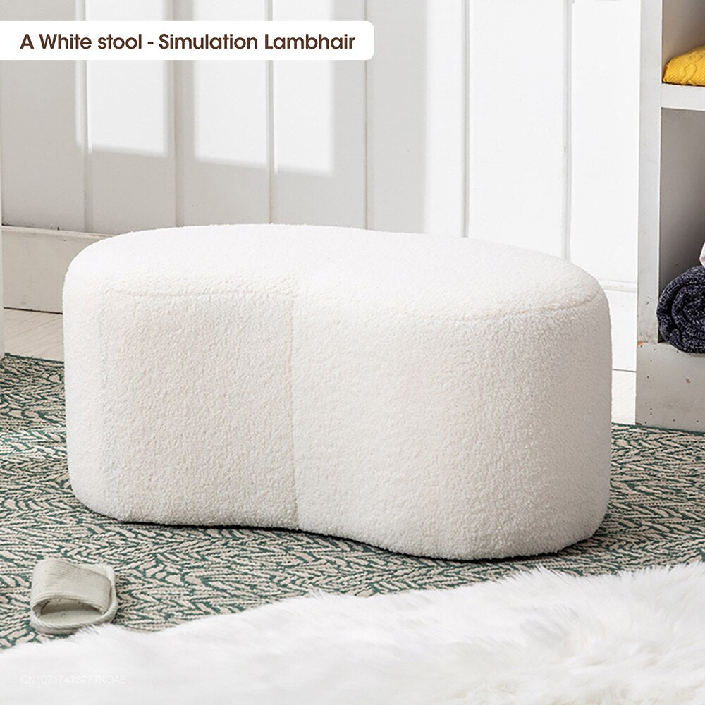Luxury Nordic Stool with Lamb Wool and Creative Design
