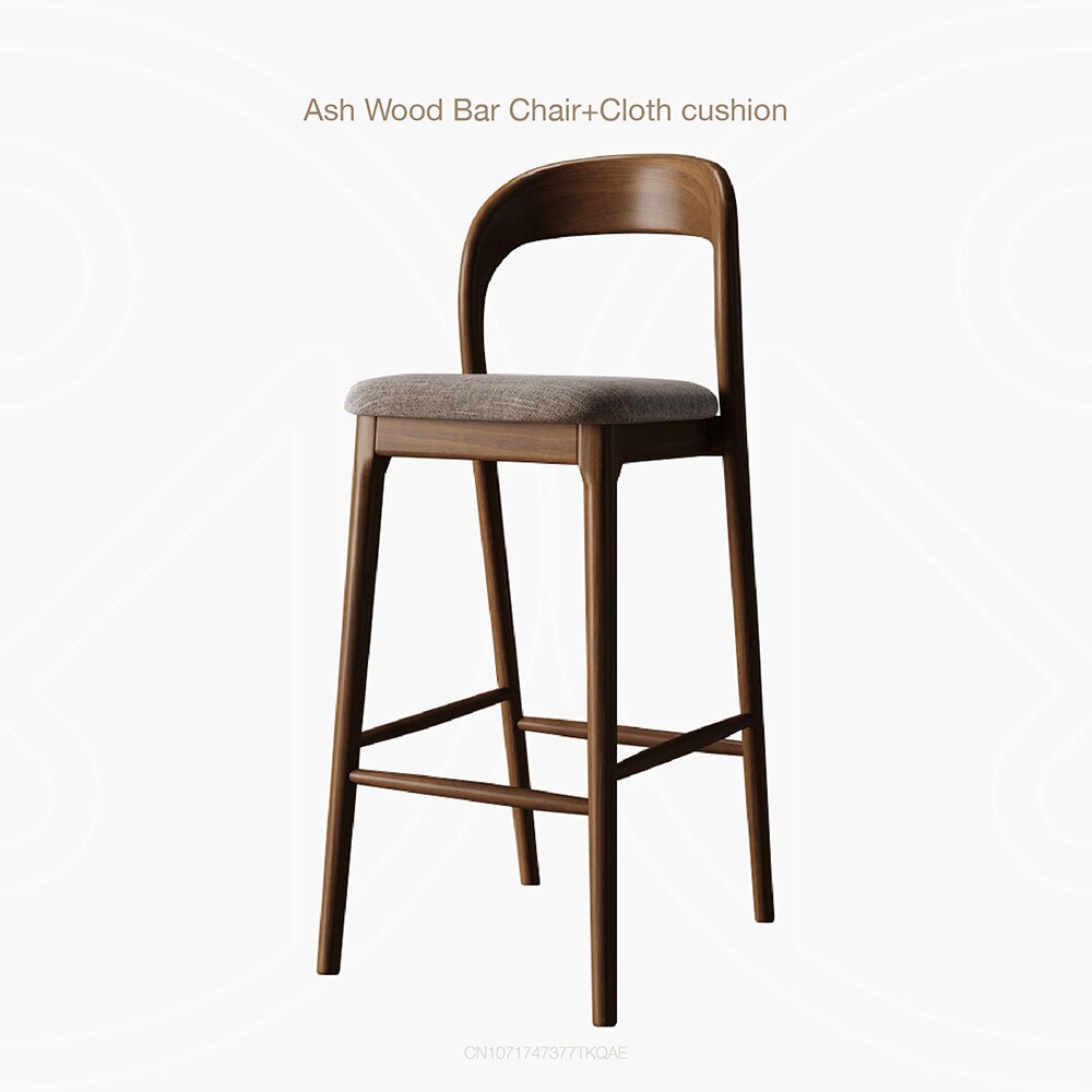 Nordic Solid Wood Bar Chair Reception Coffee Chair