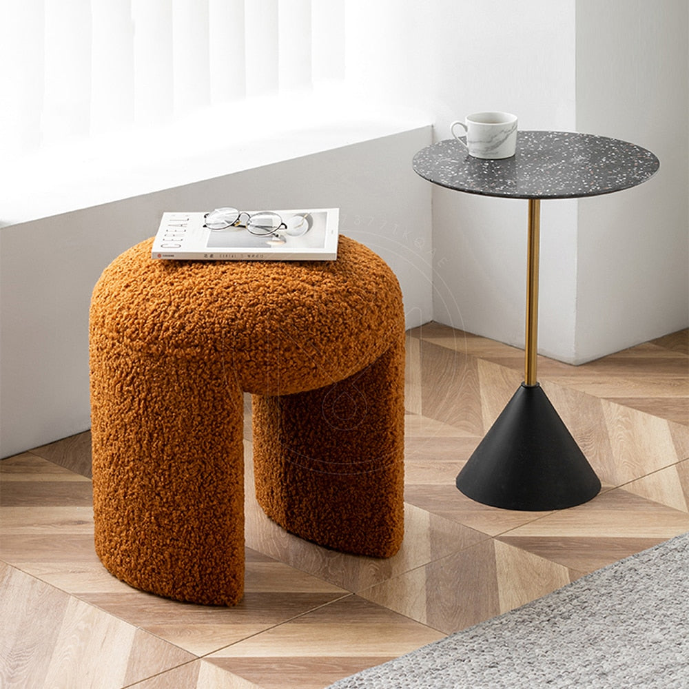 Nordic Design Makeup Stool Bench - Light Luxury Dresser Living Room Sofa Low Stool