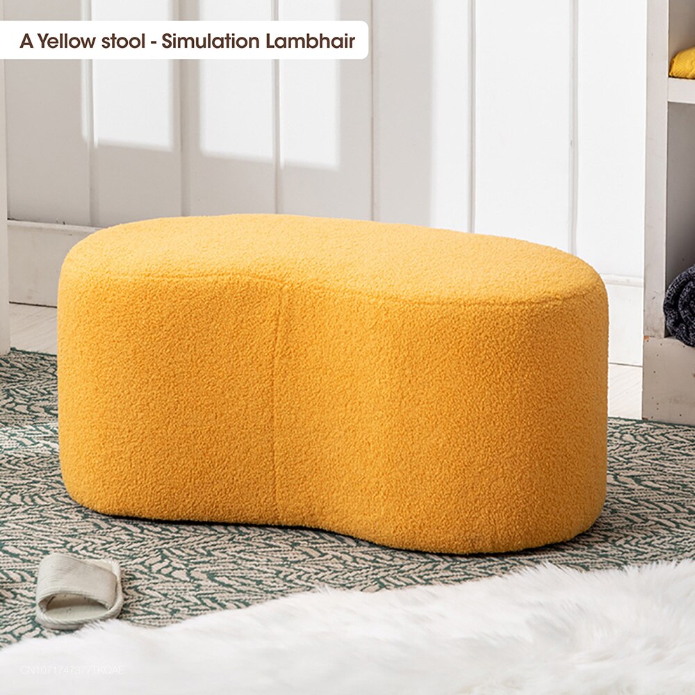 Luxury Nordic Stool with Lamb Wool and Creative Design