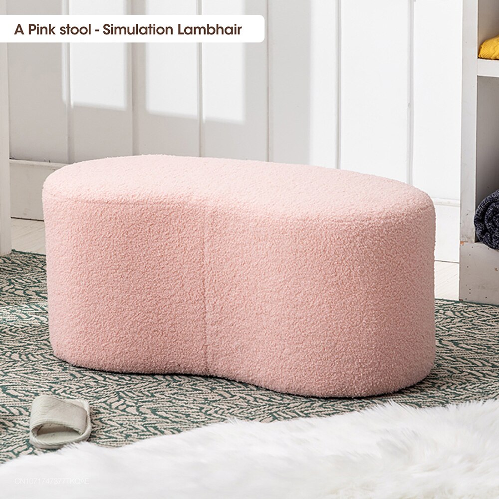 Luxury Nordic Stool with Lamb Wool and Creative Design