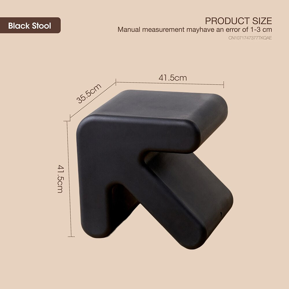 Arrow Low Stools - Modern Plastic Seating for Living Room, Coffee Table or Shoe Changing Area