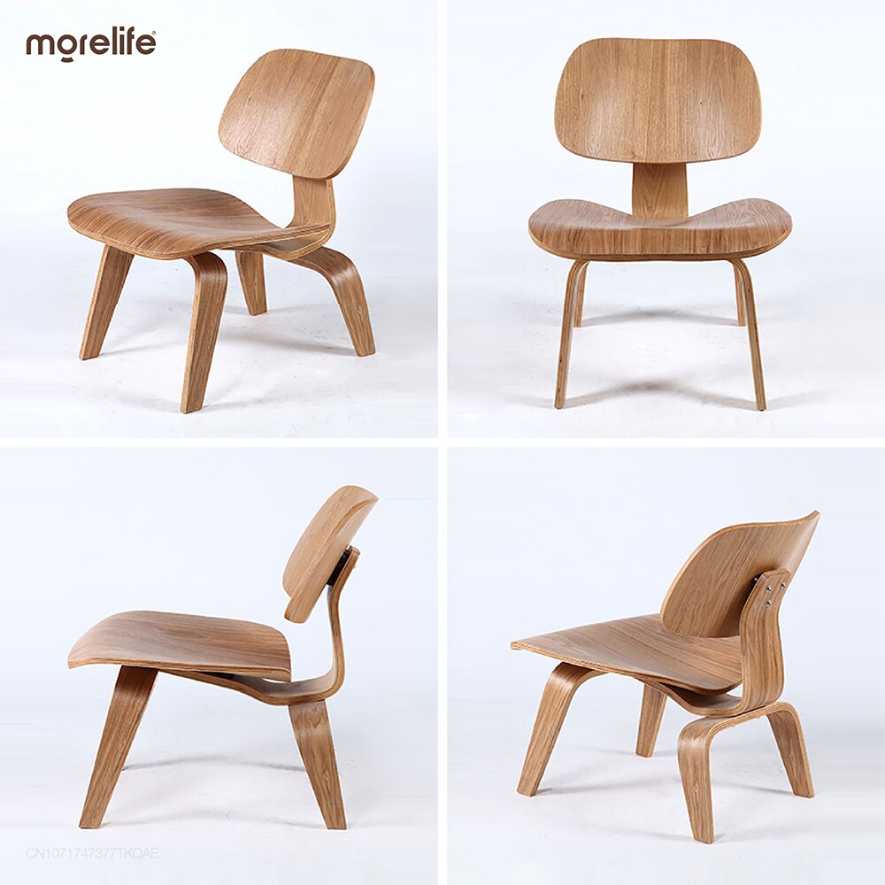Nordic Vintage Coffee Chair - Modern Solid Wood Leisure Armchair