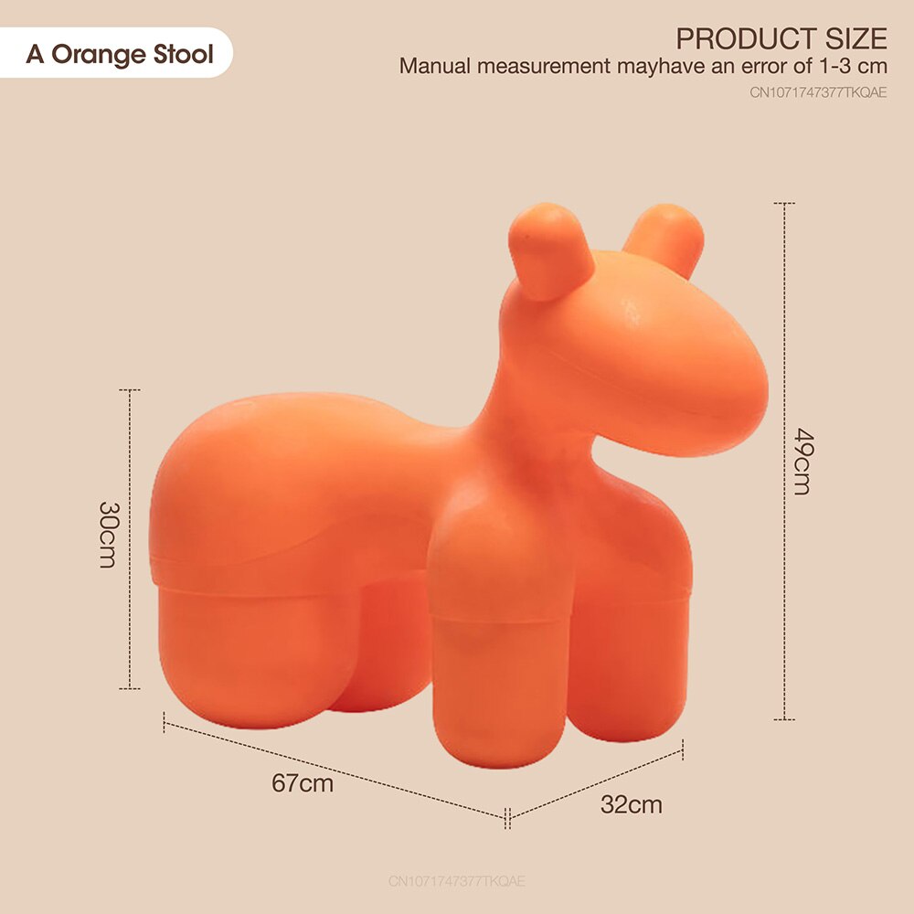 Creative Animal Stool Pony Chair - Nordic Cartoon Plastic Children's Chair Living Room Furniture Shoe Stool Replacement