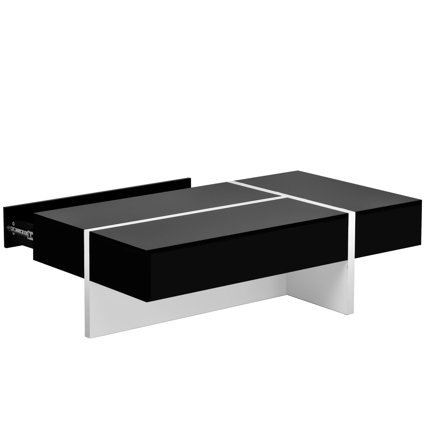 High Gloss Surface Cocktail Table Center Table for Sofa with Rectangle Design