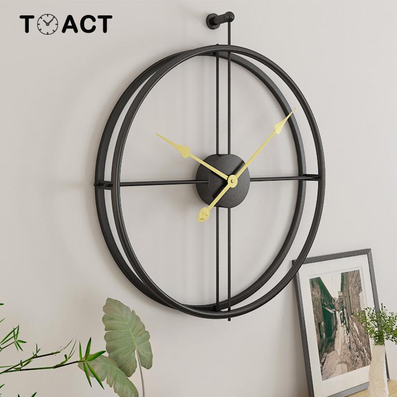 Nordic Luxury Large Wall Clock Modern Design Living Room Kitchen Wall Clock Battery Operated Iron Personality Clocks Home Decor - Miajohome