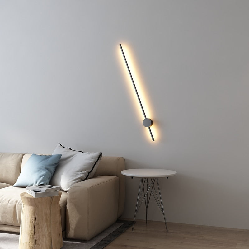 Nordic Minimalist Long Wall Lamp Modern Led Dimmable Wall light Indoor Living Room bedroom LED Bedside Lamp Home Decor Lighting - Miajohome