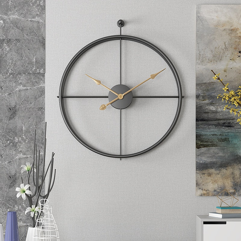 Nordic Luxury Large Wall Clock Modern Design Living Room Kitchen Wall Clock Battery Operated Iron Personality Clocks Home Decor - Miajohome