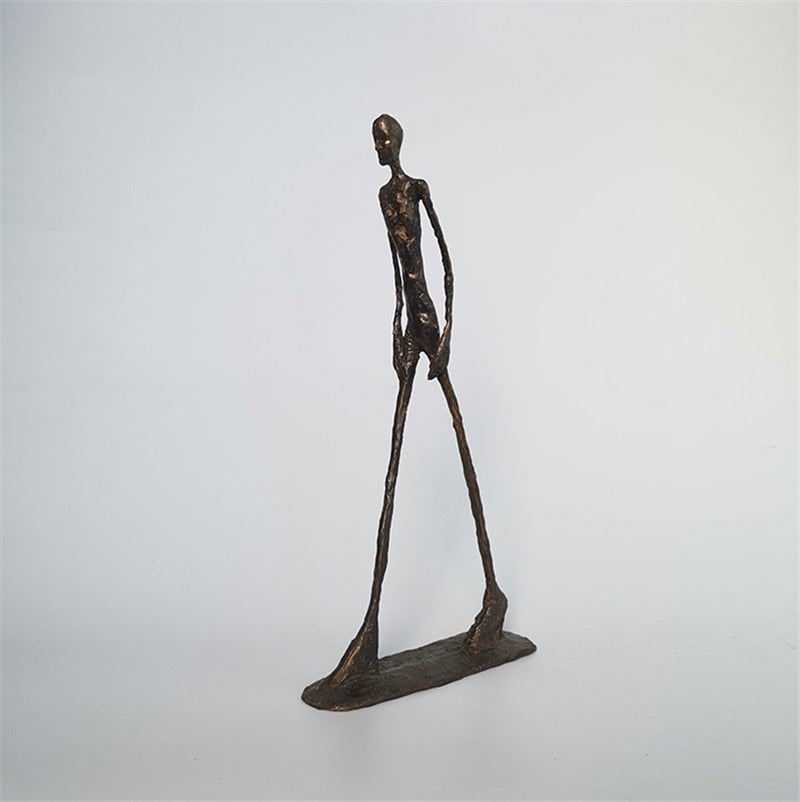 Giacometti Hot Handmade Crafts Brass Character Statue Walking Man Person Lone Walker Sculpture Home Decoration Office Decor - Miajohome