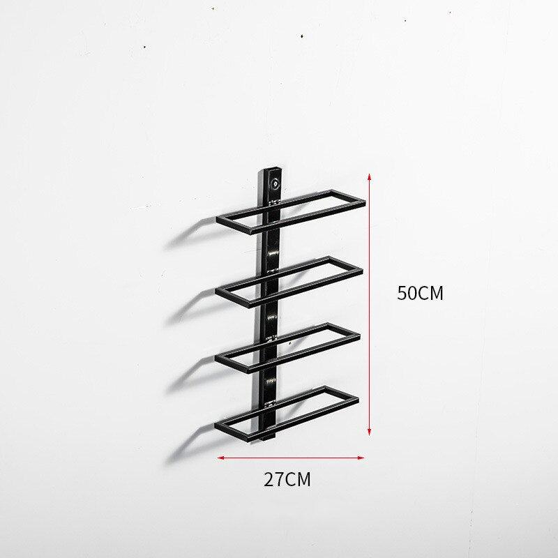 Modern Iron Wall-mounted Wine Holder Simple Hanging Wine Rack Holder Iron Art Wine Support Cabinet Flat/Tilted Types 2-6 Bottles