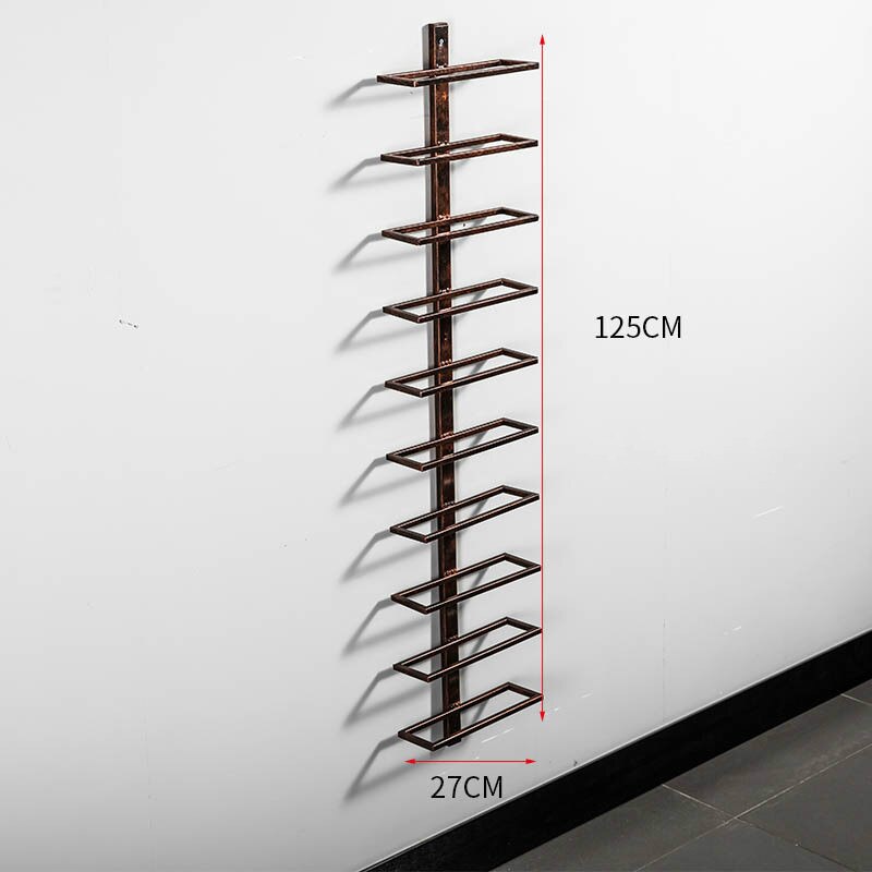 Modern Iron Wall-mounted Wine Holder Simple Hanging Wine Rack Holder Iron Art Wine Support Cabinet Flat/Tilted Types 2-6 Bottles