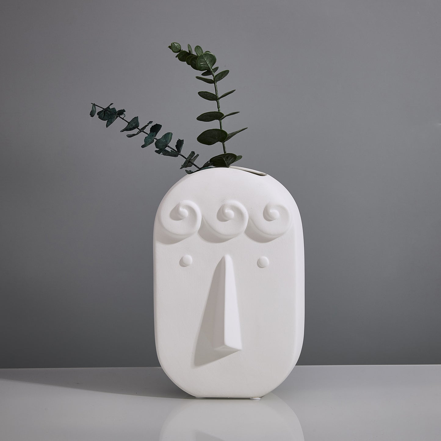 MIAJO Face Vase Set of 3, Cute Room Decor Aesthetic, Unique Vases for Flowers, White Ceramic Vase Funky Decor