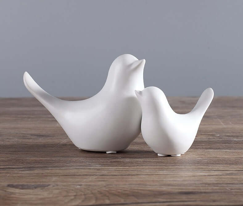 2 Pcs of Set Ceramic Bird Figurine Animal Bird Statue Porcelain Figurine Home Bar Coffee Shop Office Wedding Decor Gift - Miajohome