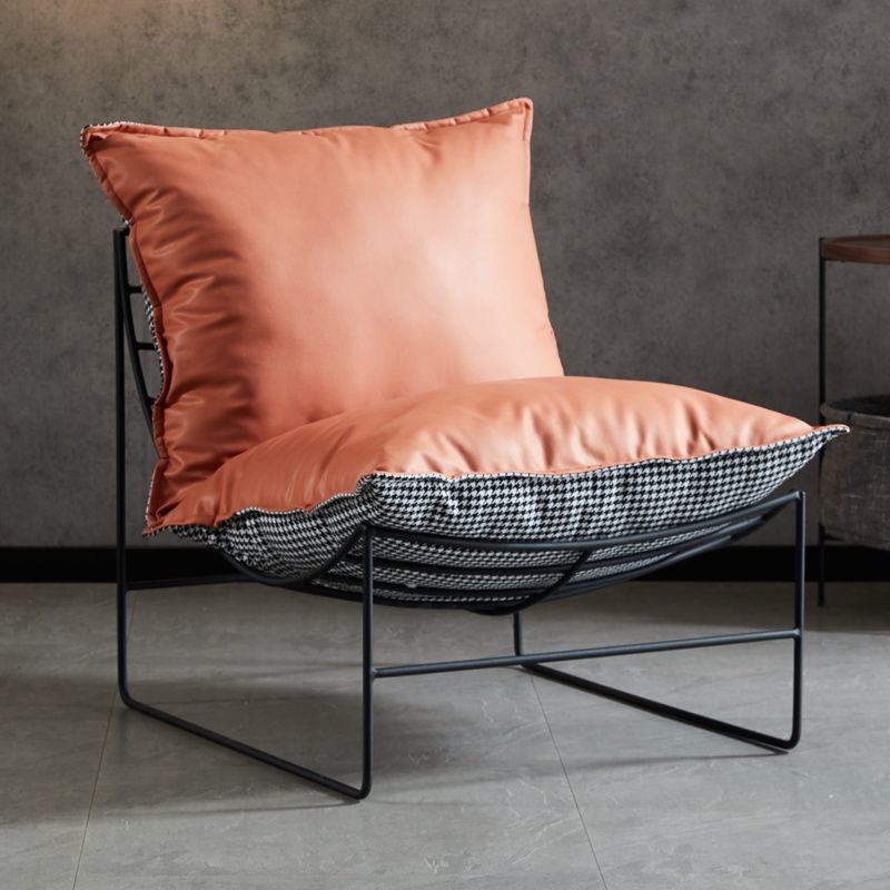 Nordic Chair Lazy Small Sofa Single Minimalist Light Luxury Wrought Iron Leisure Bedroom Balcony Style Apartment