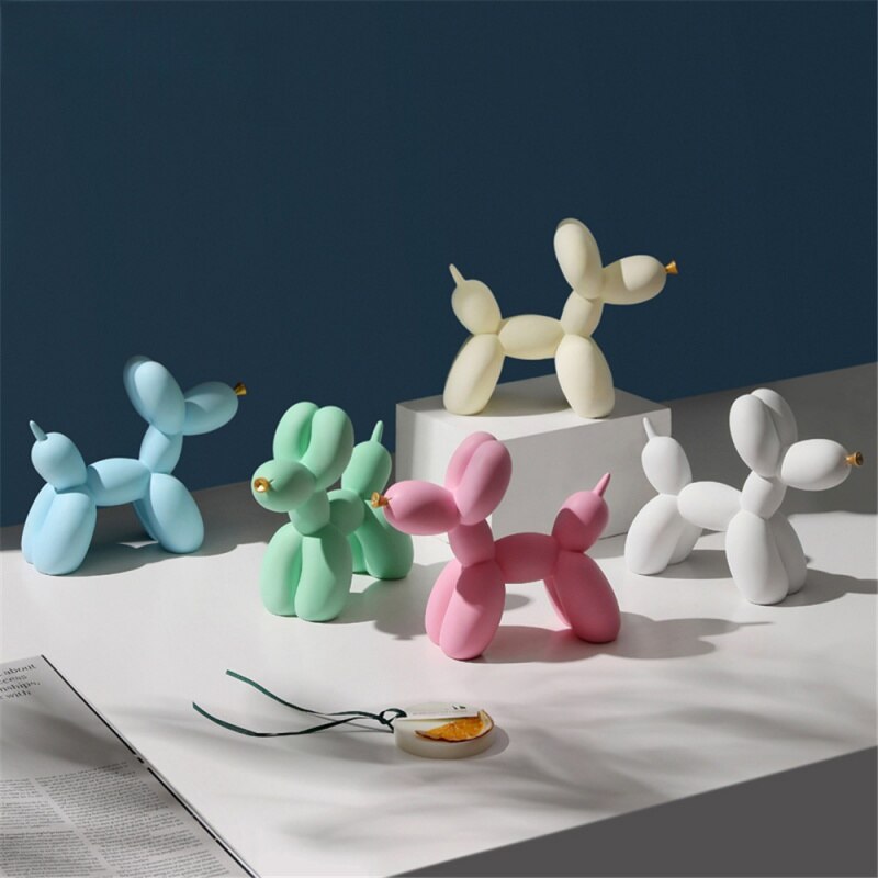 New Balloon Dog Statue Resin Figurines For Interior Nordic Home Decoration Modern Living Room Office Aesthetic Room Decor Gift