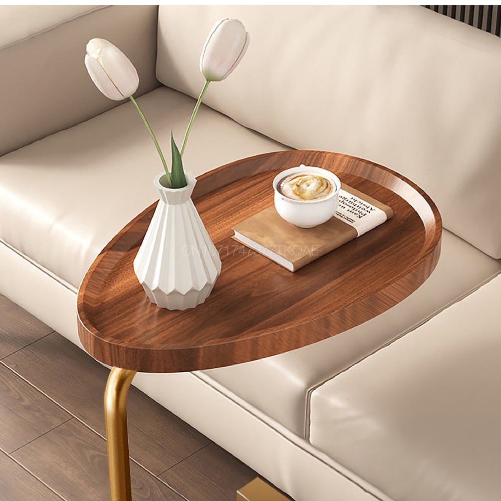Oval Solid Wood Accent Table - Multi-Functional Living Room Furniture