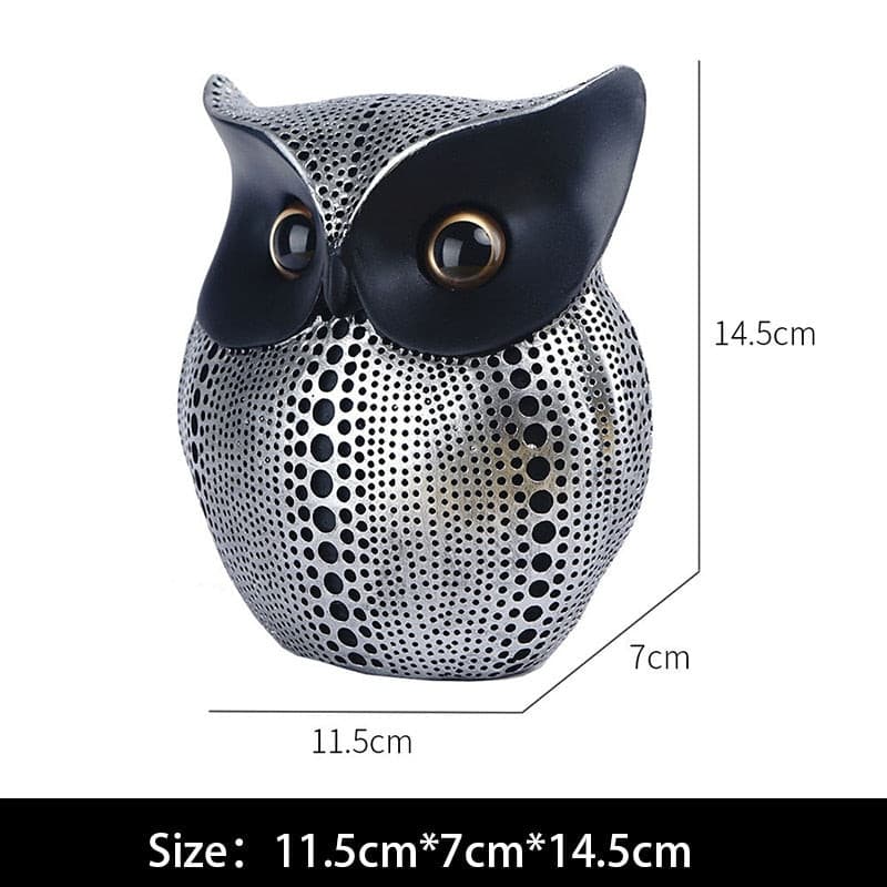 Nordic Style Owls Ornament Owl Resin Craft Lovely Bird Miniatures Figurines for Home Decor Living Room Bedroom Office Decoration - Miajohome