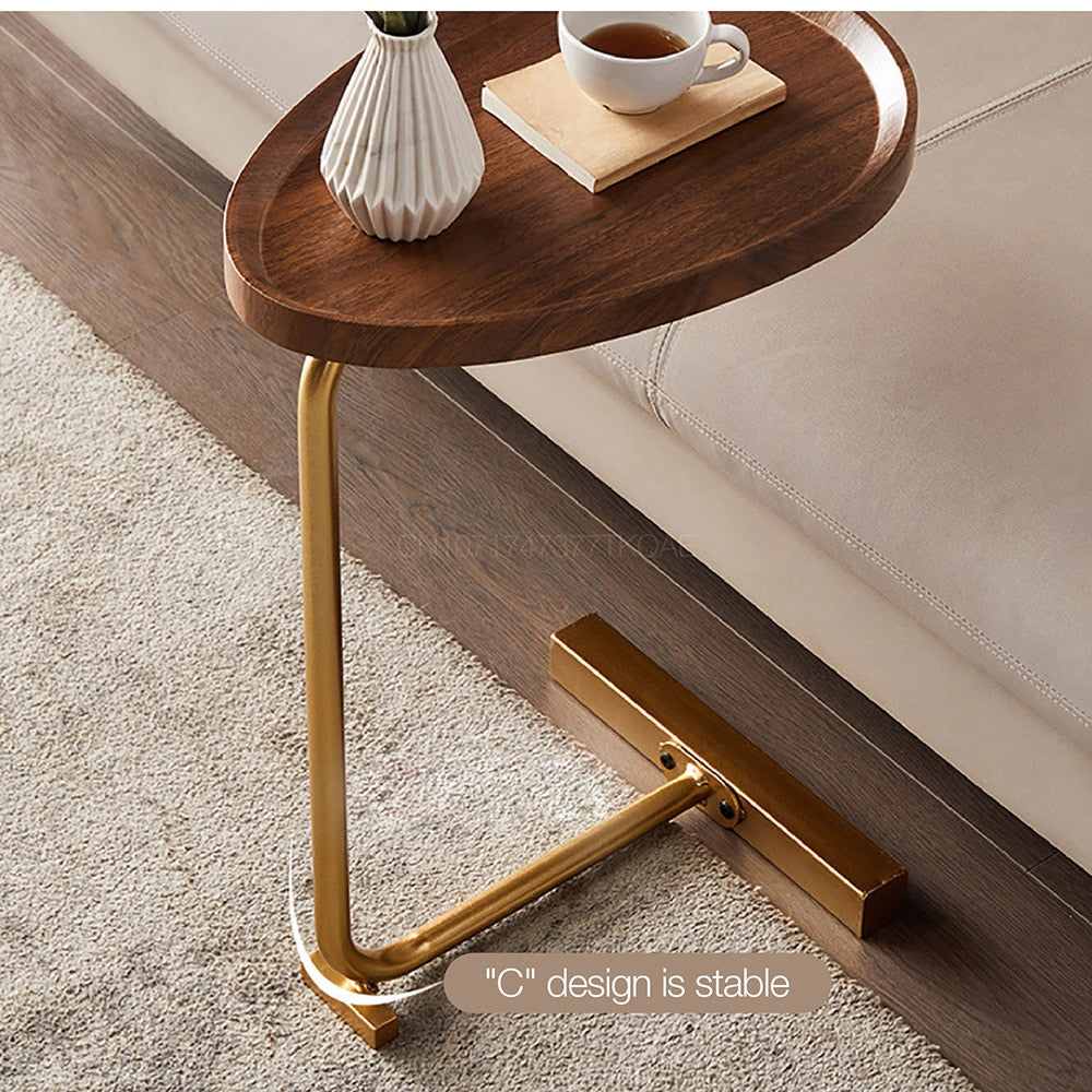 Oval Solid Wood Accent Table - Multi-Functional Living Room Furniture