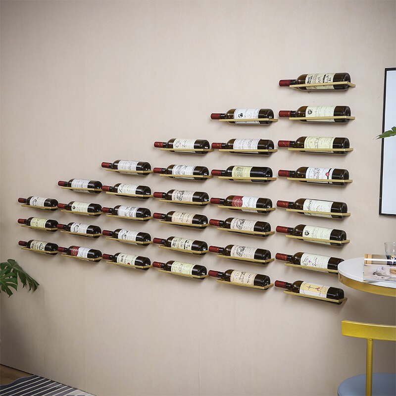 Wall-Mounted Wine Rack Holder - Metal Support Shelf for Wine, Beer & Champagne