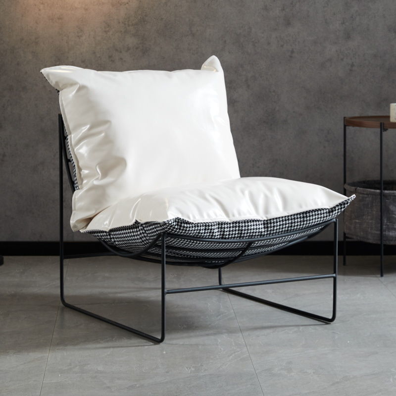 Nordic Chair Lazy Small Sofa Single Minimalist Light Luxury Wrought Iron Leisure Bedroom Balcony Style Apartment